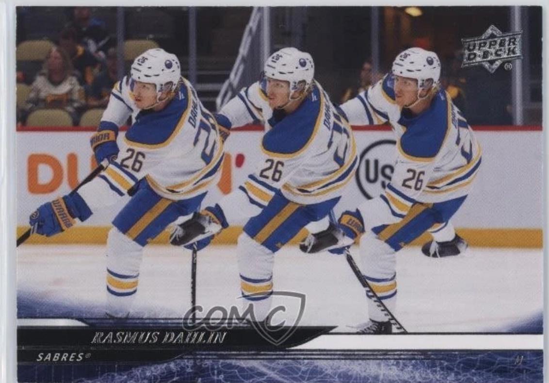 Rasmus Dahlin #TE-7 Hockey Cards 2024 Upper Deck Triple Exposure