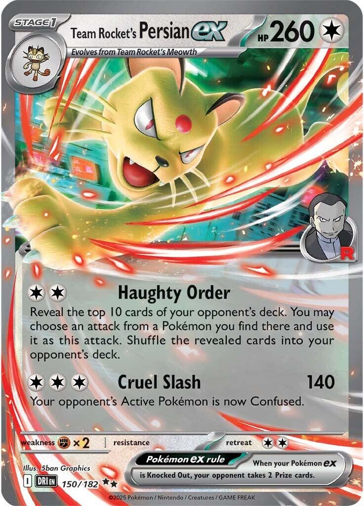 Team Rocket's Persian Ex #150 Pokemon Destined Rivals