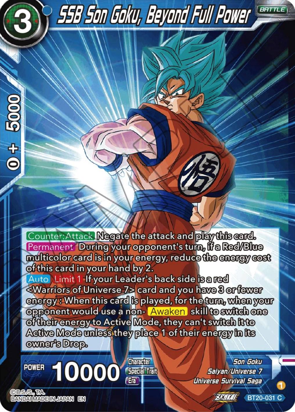 SSB Son Goku, Beyond Full Power BT20-031 Dragon Ball Super Power Absorbed