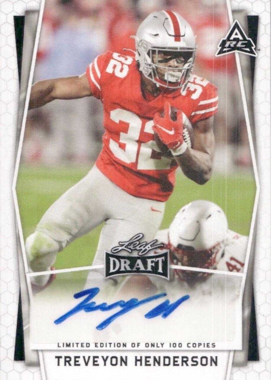 TreVeyon Henderson #BA-TH2 2022 Leaf Draft Autographs Football