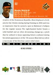 Back | Senny Rleal Baseball Cards 2006 Upper Deck