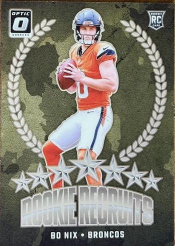 Bo Nix #4 Football Cards 2024 Panini Donruss Optic Rookie Recruit