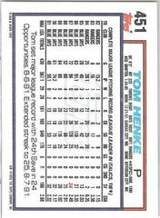 Back Of Card | Tom Henke Baseball Cards 1992 Topps