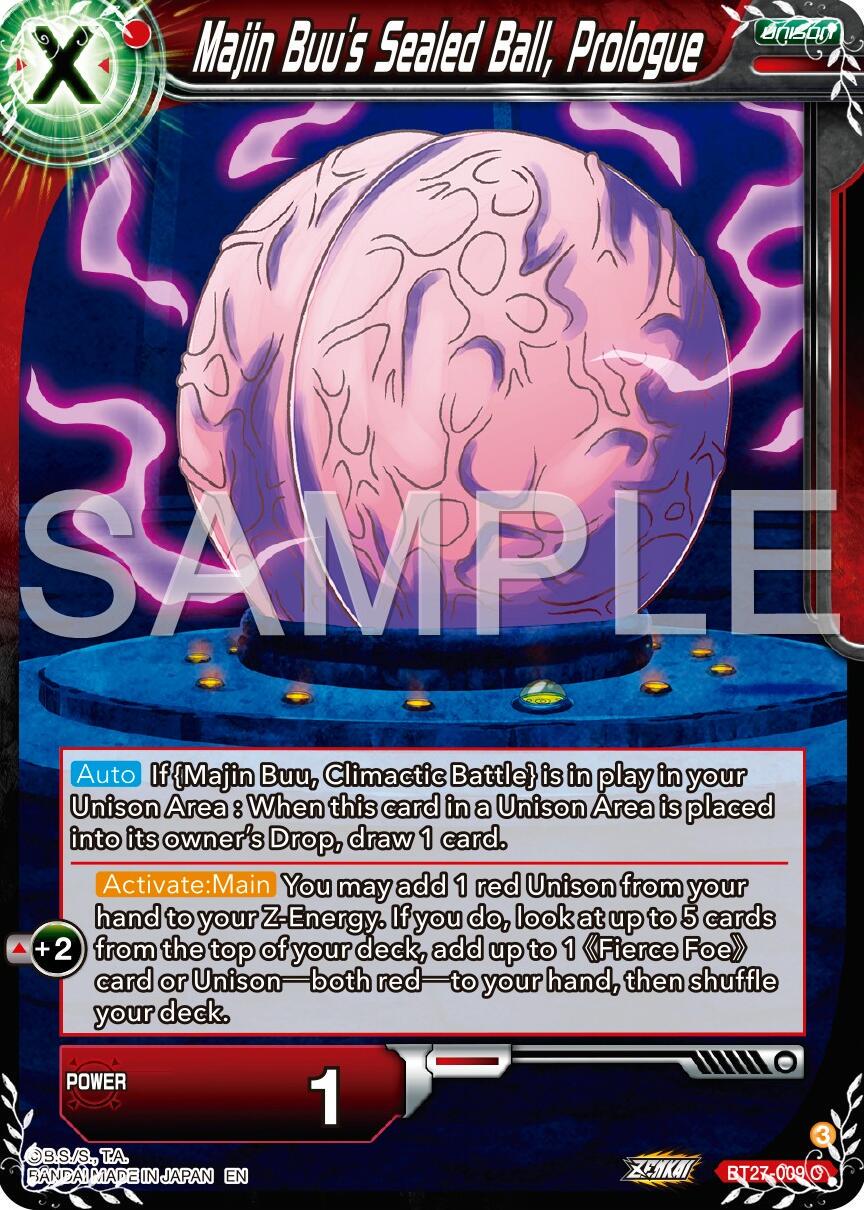 Majin Buu's Sealed Ball, Prologue BT27-009 Dragon Ball Super: History of Z