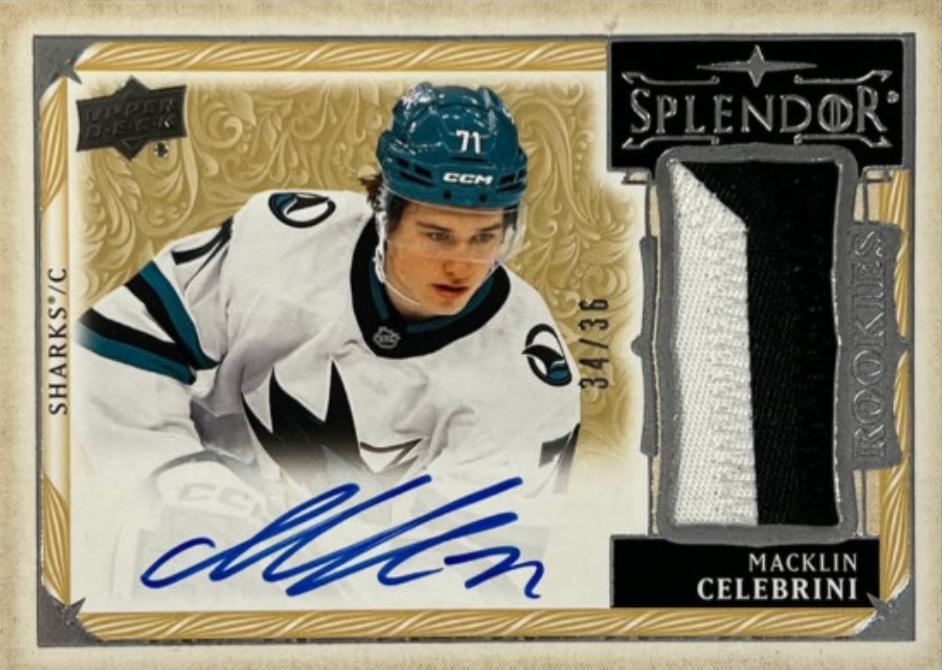 Macklin Celebrini #SP-CE 2024 Upper Deck The Cup Splendor Patch Hockey