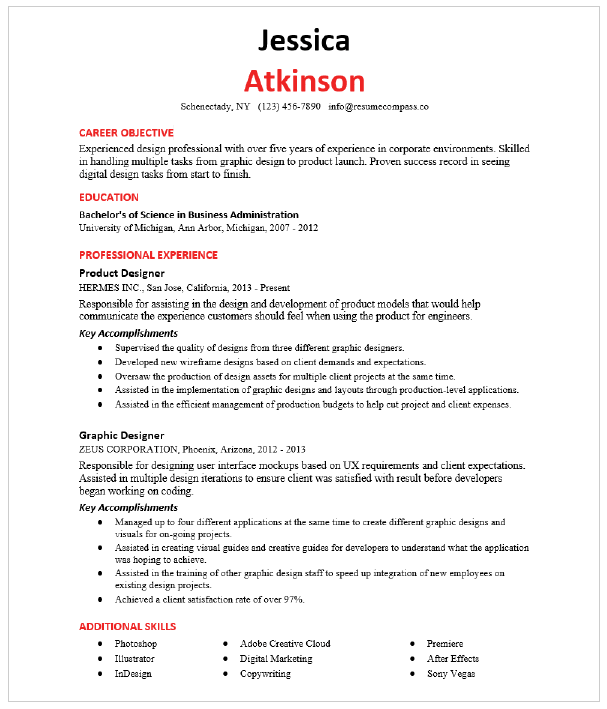 Senior Graphic Designer Resume Sample Resumecompass