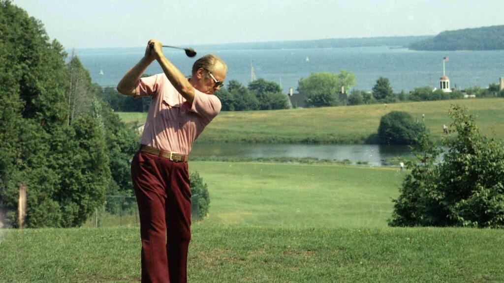 President Gerald Ford plays golf in Michigan.