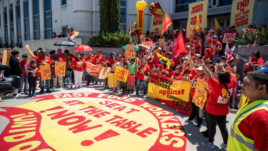 A California Fast Food Workers Union protest.