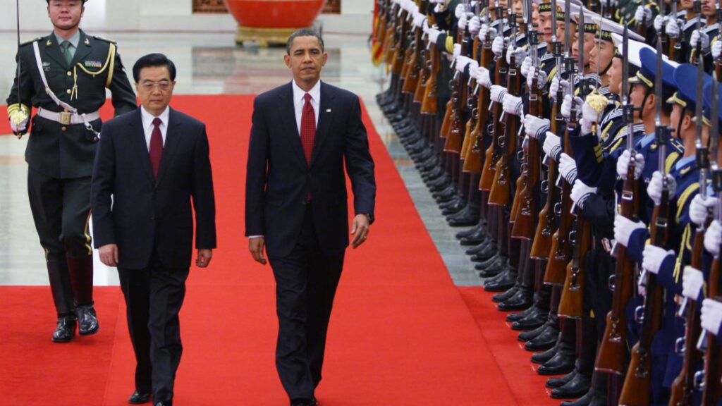 Barack Obama and Hu Jintao.