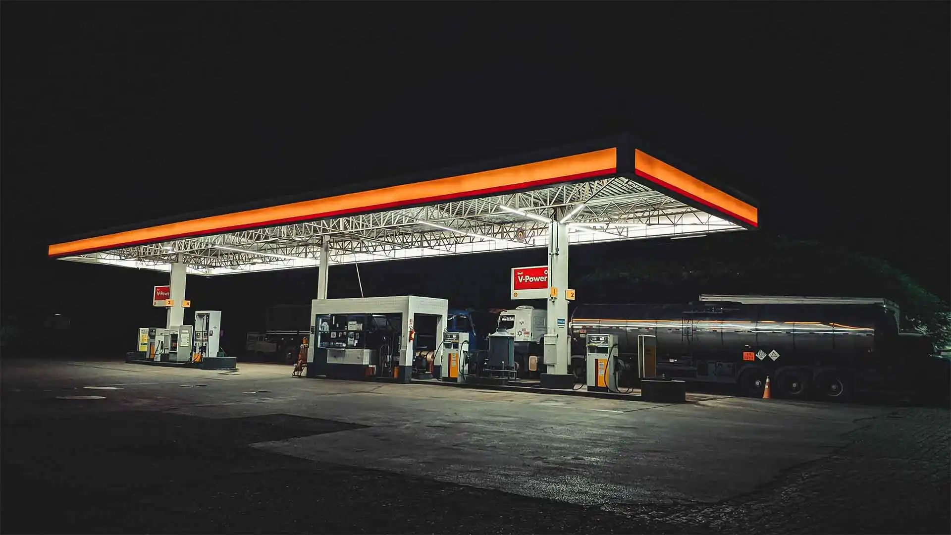Gas Station at Night
