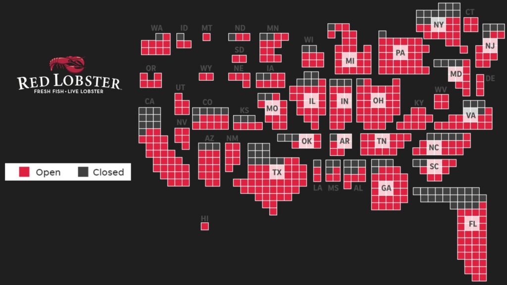 Red Lobster Closures Map