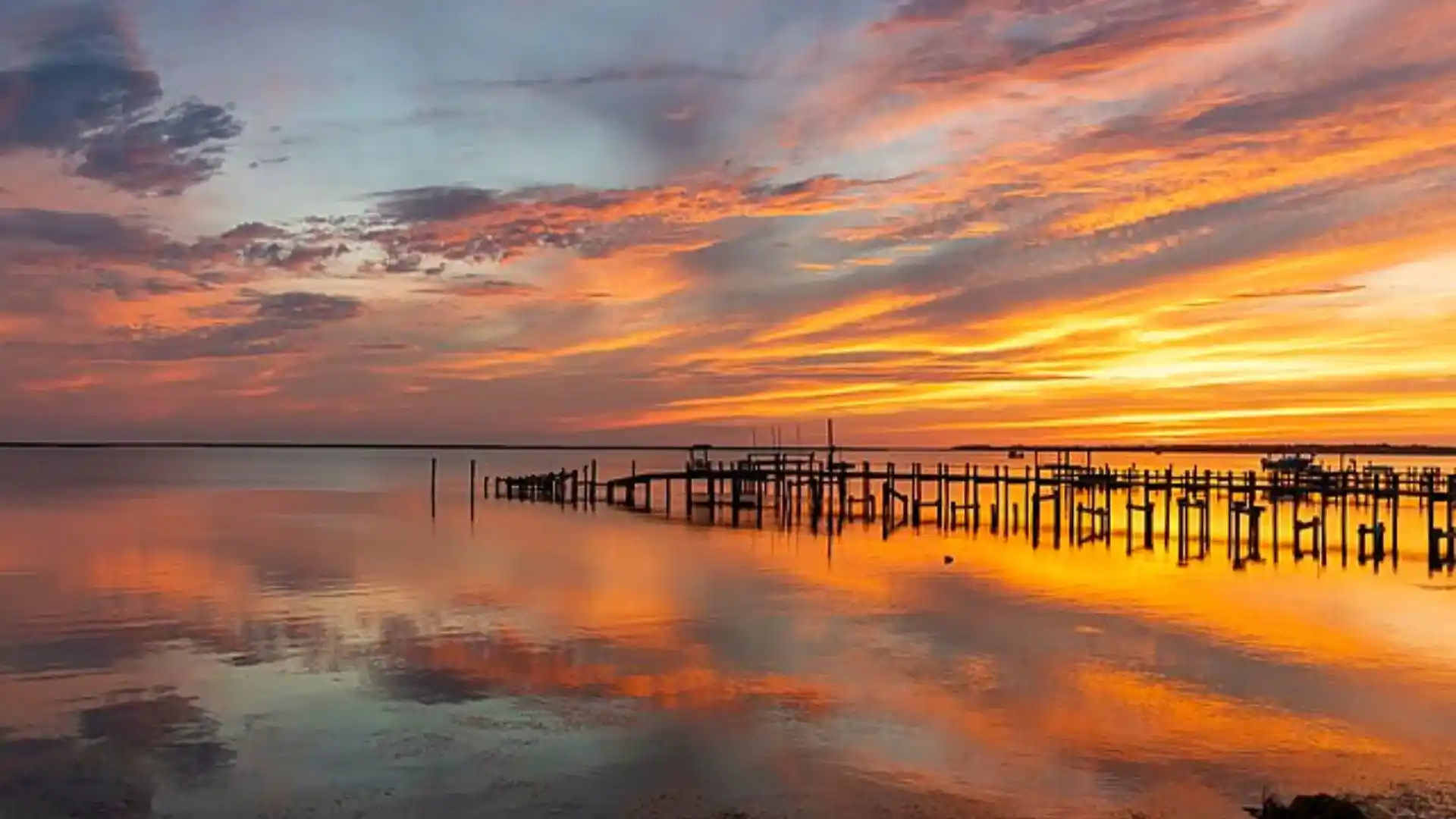 Sunset With Clouds Over Water