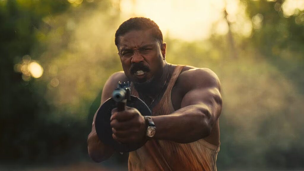 Michael B Jordan Firing Machine Gun