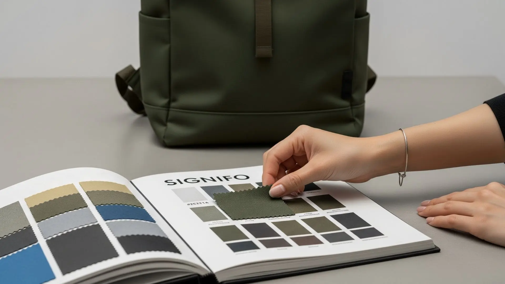 Palet warna dan produk dari kain kanvas SIGNIFO