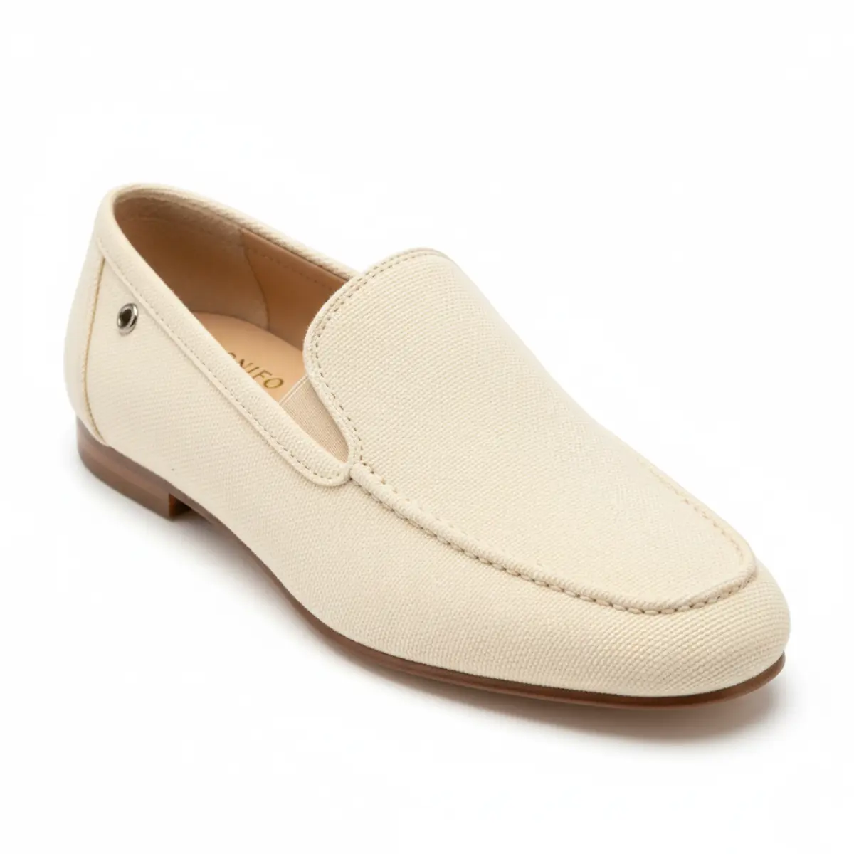 Sepatu kasual wanita warna light mocha bahan kanvas