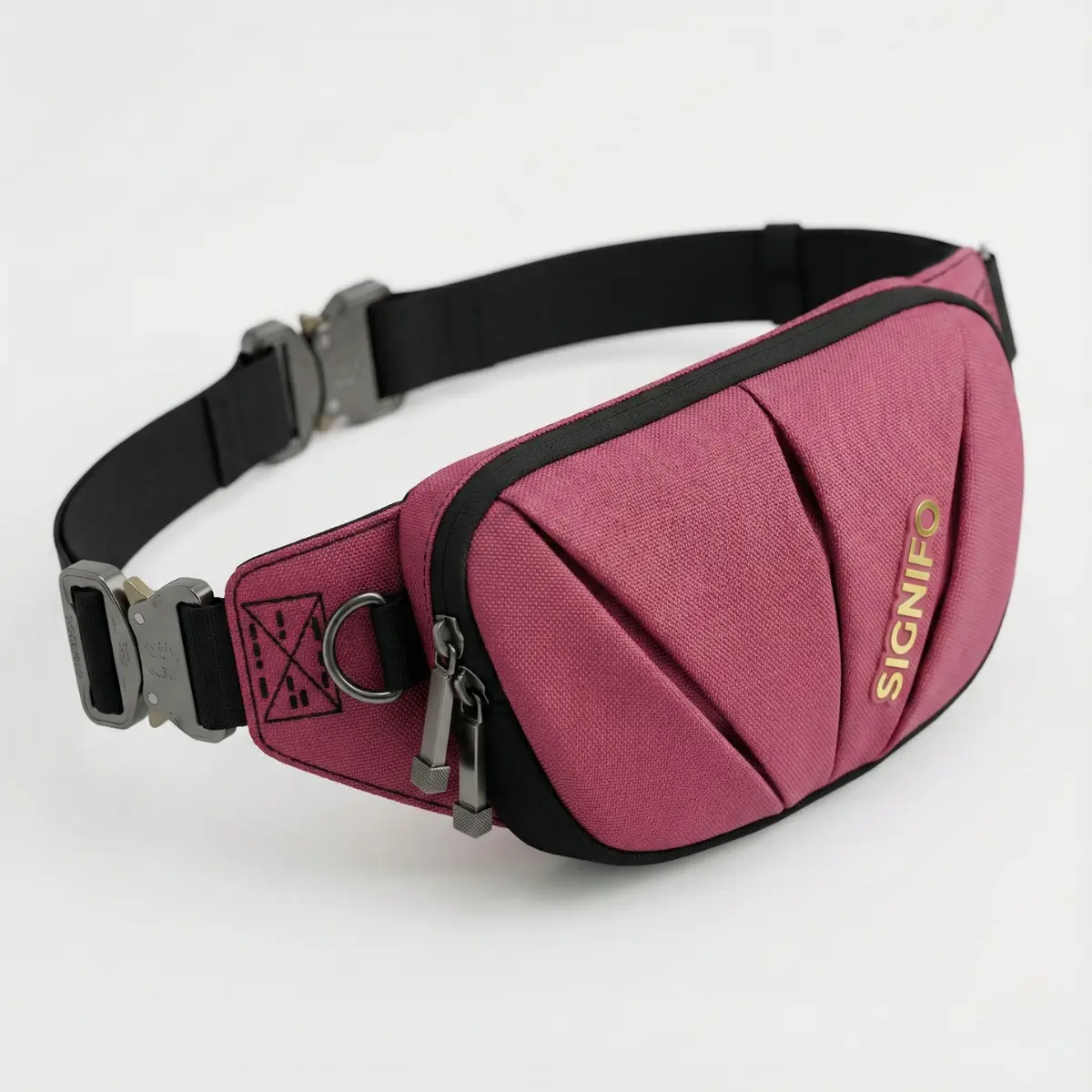 Waistbag kanvas warna pink cerah desain modern