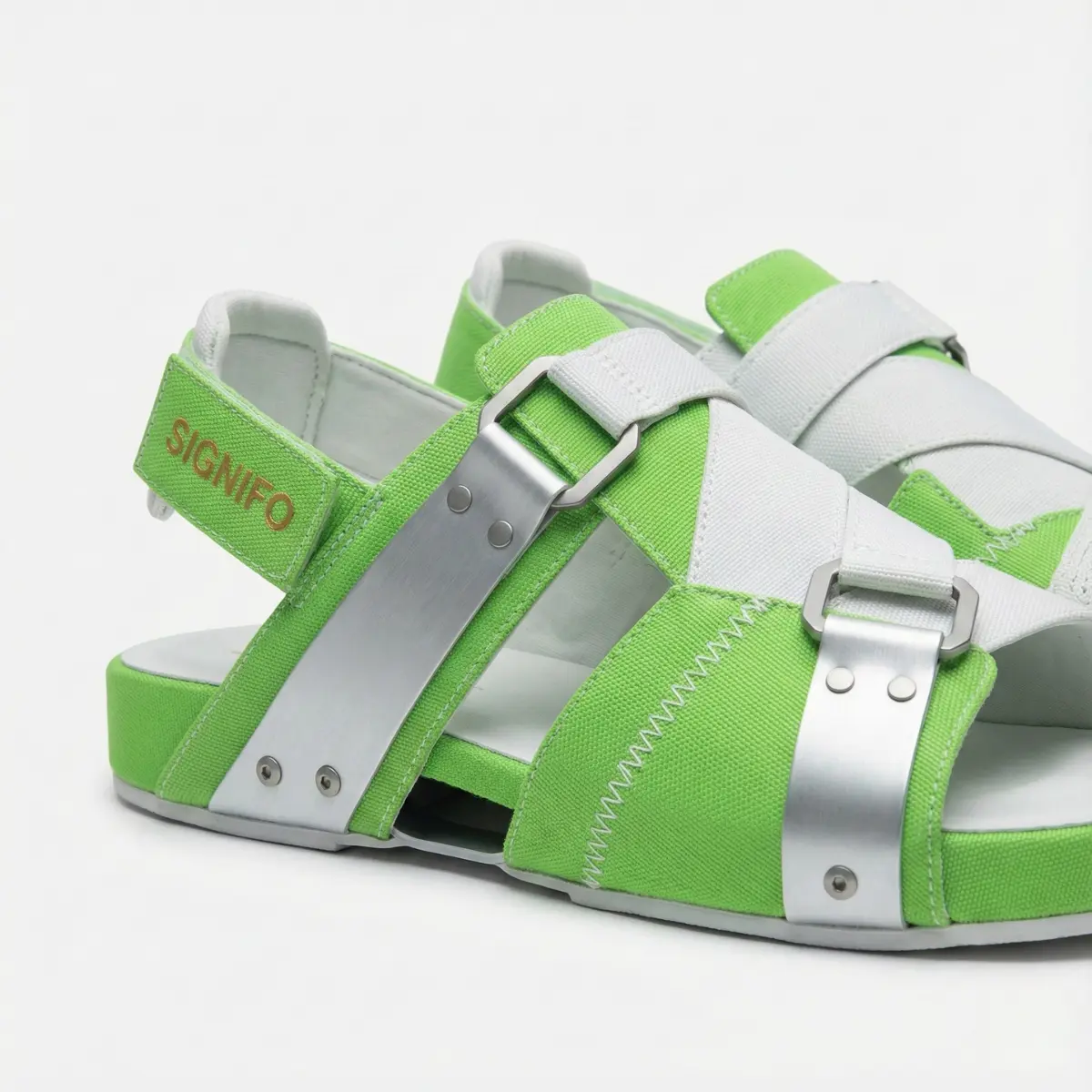 neon green Chunky Sport Sandals