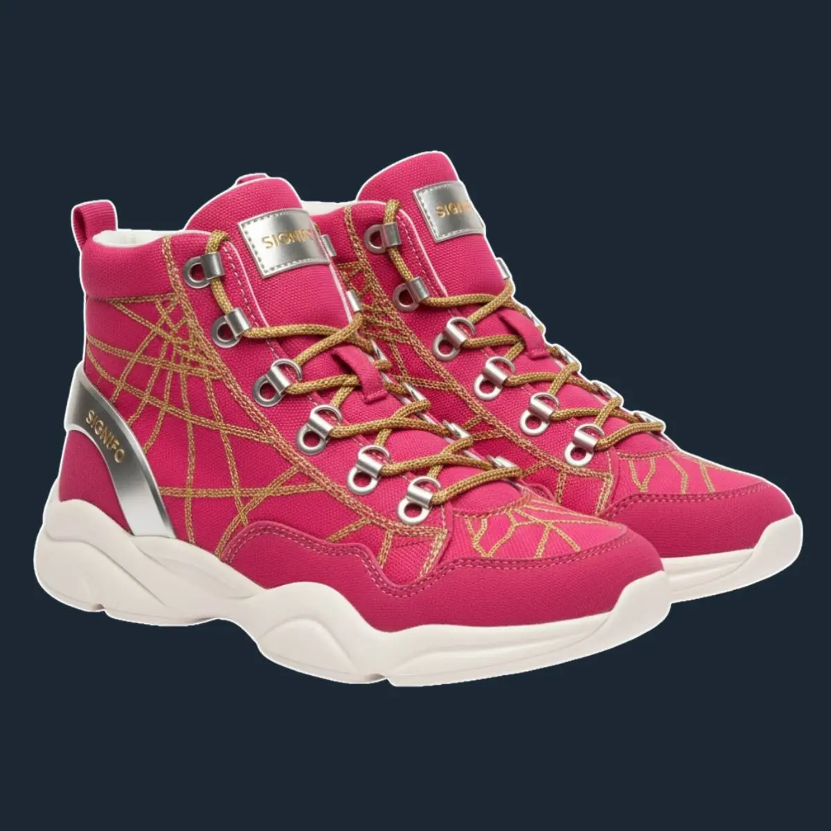 Sneaker Sakura To Kogane No Chouwa Raspberry Red beraksen emas.