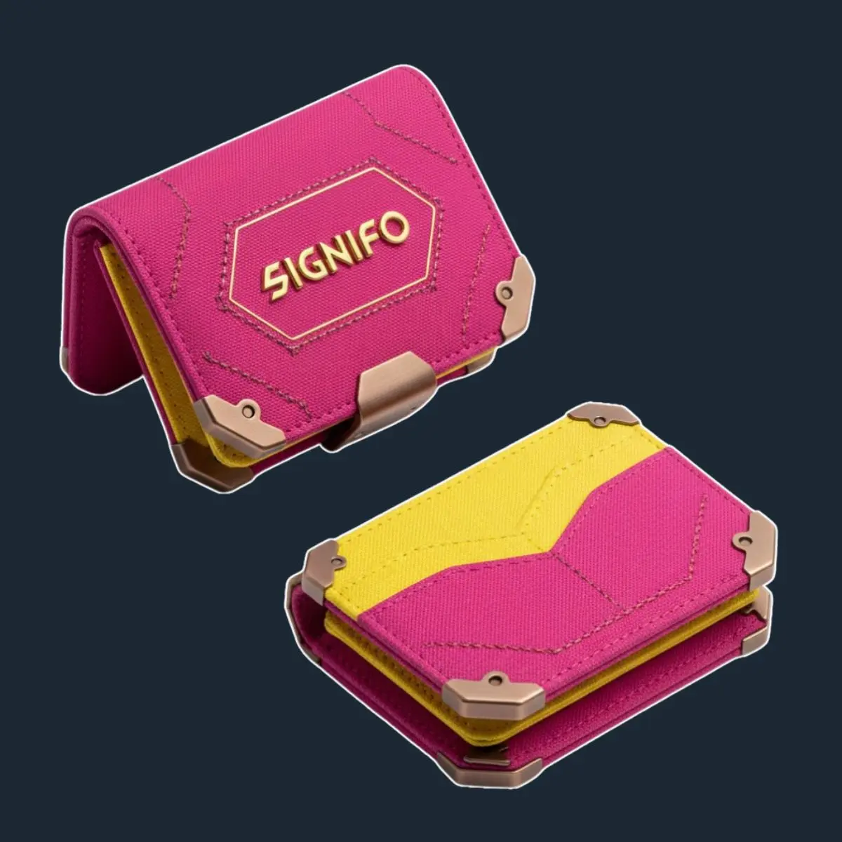 Dompet Vertigo Cromatico Raspberry Red dengan pola grafis modern.