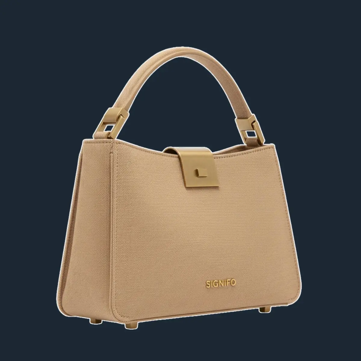 Tas tangan Dn Dune Whisper berstruktur dengan aksen emas