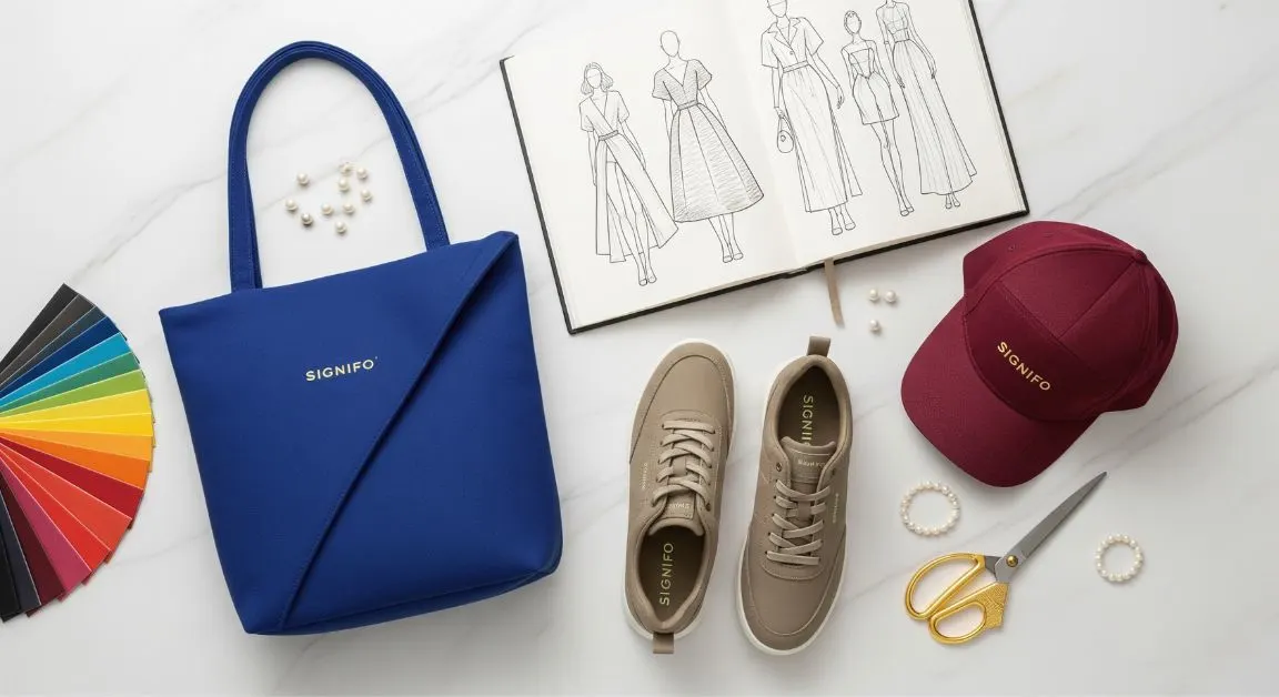 Detail jahitan pada produk yang menggunakan kain kanvas SIGNIFO