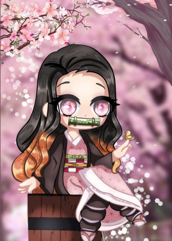 Caderneta personalizada - Chibi Nezuko - Sakuras