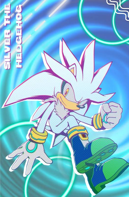 Caderno Sketchbook personalizado - Silver the Hedgehog