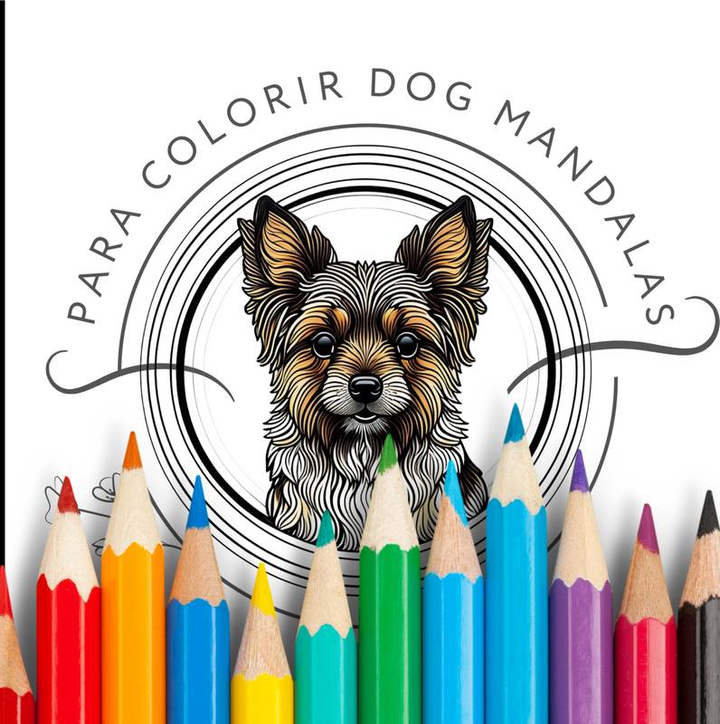 Para colorir dog mandalas