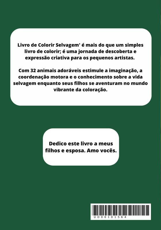 Livro de Colorir Selvagem: Animais Adoráveis para Crianças de 2 a