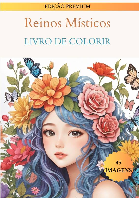 Reinos Místicos: Livro de Colorir com 45 Ilustrações