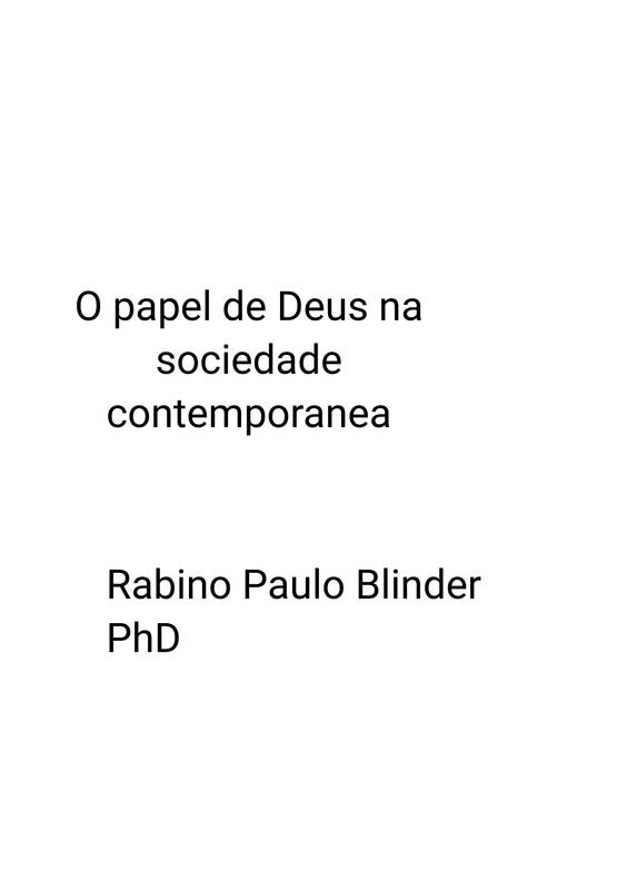 O Papel de Deus na Sociedade Contemporanea