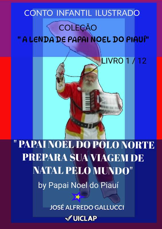 Papai Noel do Polo Norte prepara sua viagem de Natal pelo mundo.