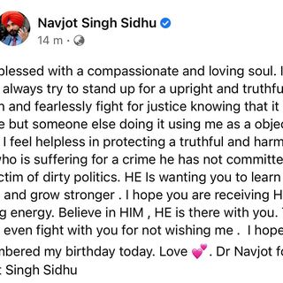One of the top publications of @navjotsinghsidhu which has 3.6K likes and 95 comments