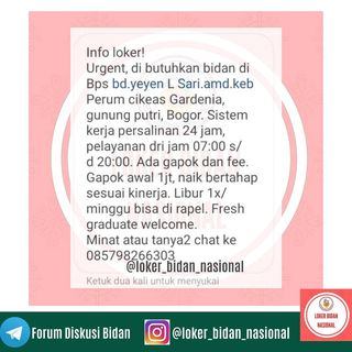 One of the top publications of @loker_bidan_nasional which has 131 likes and 1 comments
