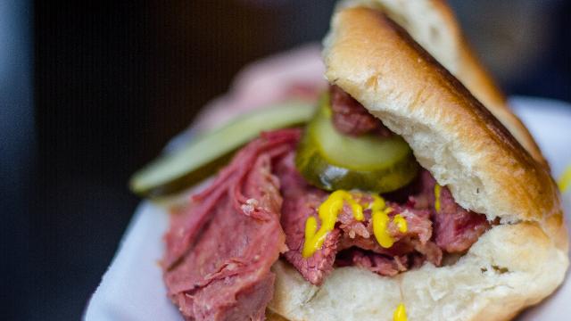Freshly baked bagels 24/7, famous for legendary salt beef bagels, smoked salmon, and cream cheese.