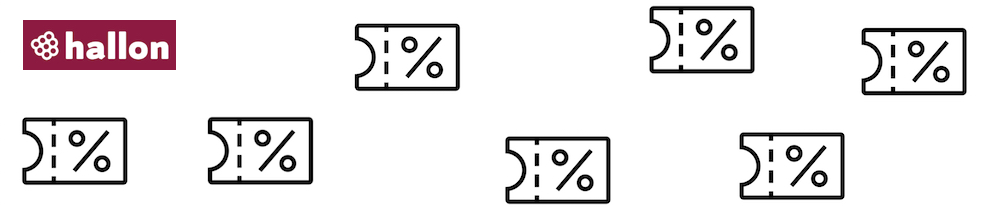 Hallon-banner med rabattkoder