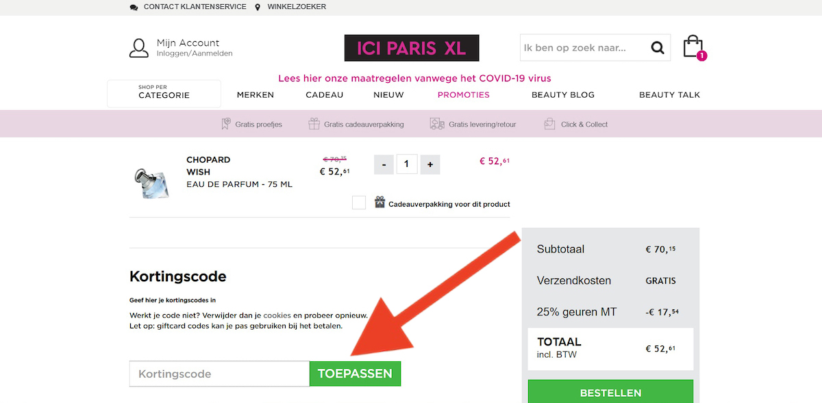 speler grot bestrating ICI PARIS XL Kortingscode 2023 | 5 euro, 10% - 30% korting