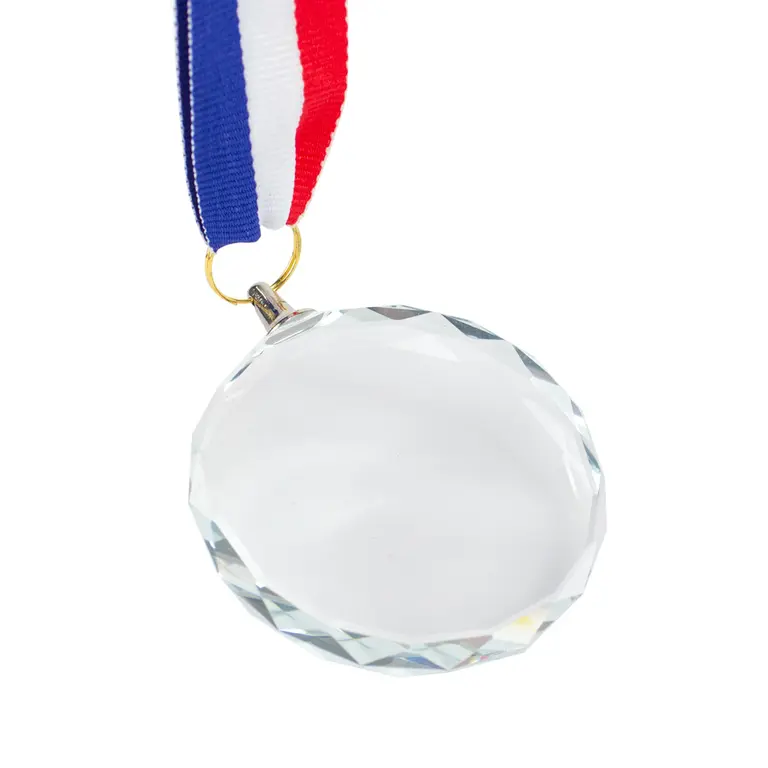 Medalla Cristal "Diamond" con cinta tricolor