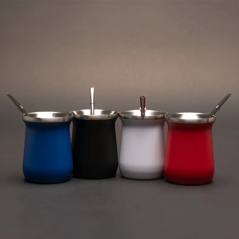 Vaso Térmico metálico "MATE" 300ml. con Bombilla