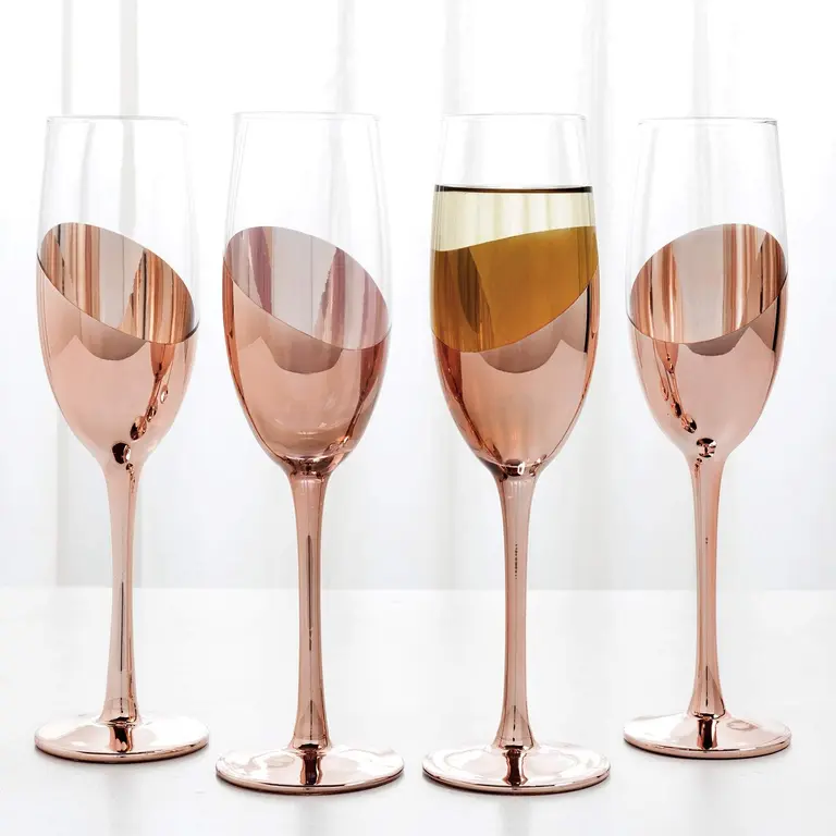 Set de 4 Copas Champagne Encobrizadas M85