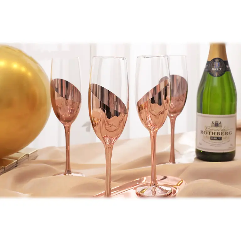 Set de 4 Copas Champagne Encobrizadas M85