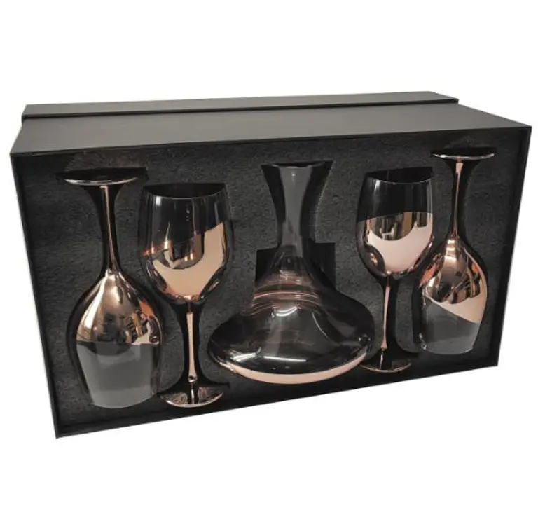 Set de Copas y Decantador para Vinos Encobrizado M88