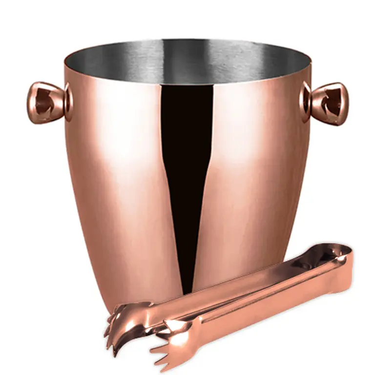 Set Premium Hielera y Copas Cobre