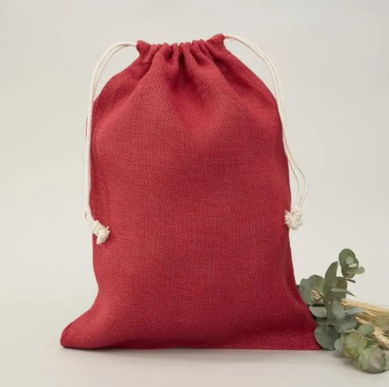 "  Saquito de yute rojo 40x30 (cm)"