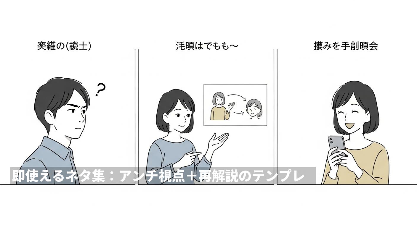 即使えるネタ集：アンチ視点＋再解説のテンプレ