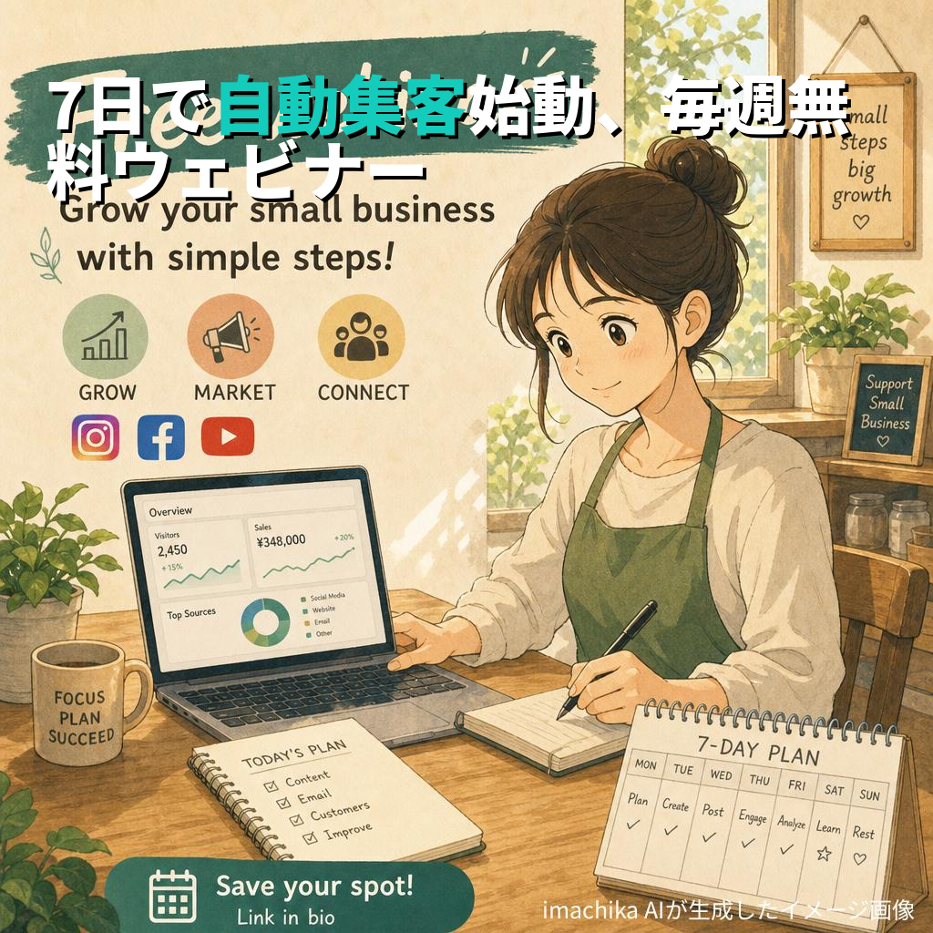 7日で自動集客を始動する無料ウェビナーの全貌 — 現場で使える設計図と実演で即動けるスキルを手に入れる方法