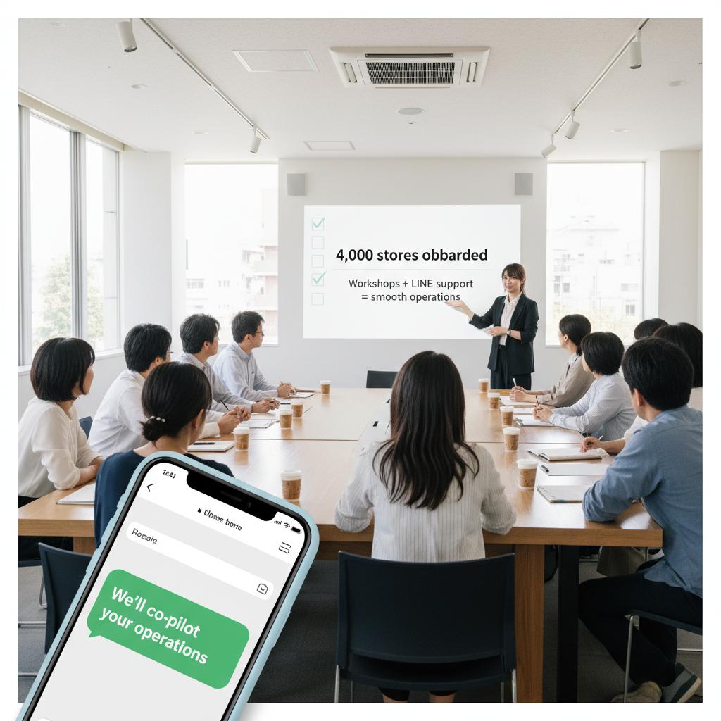 ゴディバや魚がし日本一など大手導入の実績があり、勉強会とLINEで運用を伴走します。