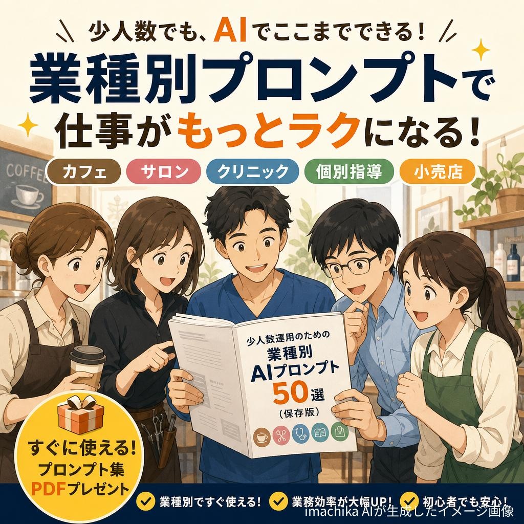 少人数運用を劇的に楽にする「業種別AIプロンプト50選（保存版）」を現場で使い倒すための実践ガイド
