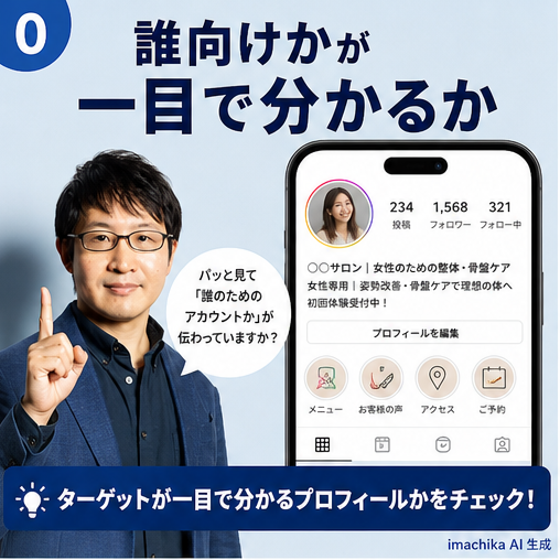 インスタグラム,ターゲット,プロフィール,認知,無料診断 あなたのアカウントは誰に向けているか一目で伝わりますか？