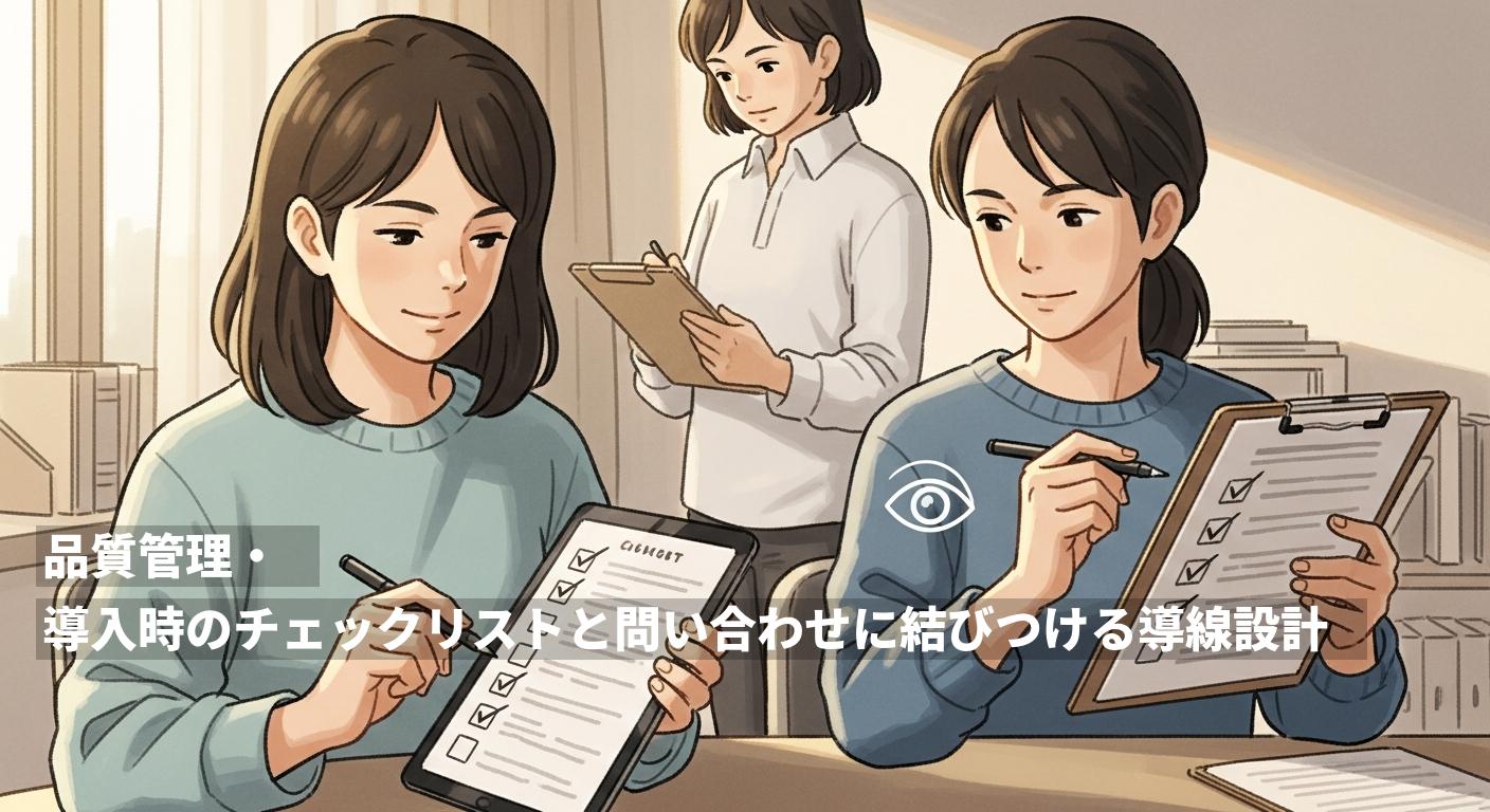 品質管理・導入時のチェックリストと問い合わせに結びつける導線設計